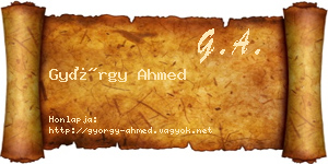 György Ahmed névjegykártya